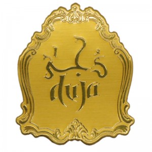 Metallgold eloxiert ankundengeschnittener Aluminium-Parfümaufkleber