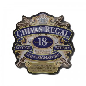 Benutzerdefinierte luxuriöse selbstkleber E Gold Alumiumaufkleber geprägtes persönliches Aluminium-Metall-Wein-Kennsatz für Rotwein-Flasche