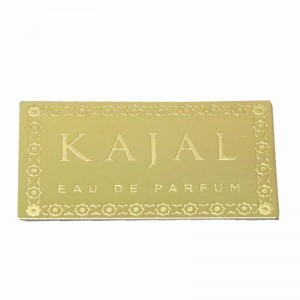 Goldenes geätztes Aluminium-Parfüm-Flaschenetikett